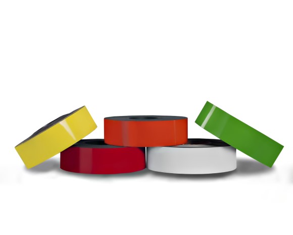 Dry Erase Magnetic Strip 15' (5 meter) Roll, Magnetic tape coloured magnetic strip labeling strip, Color magnets for use in charts and other whiteboard displays, Colored Magnetic Strips and Rolls, Magnetic tape coloured magnetic strip labeling strip
